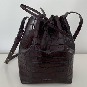 Croc-embossed Mansur Gavriel mini bucket bag